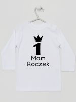 napis mam roczek z jedynką koszulka z długim rękawem kolor biały 127