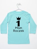 napis mam roczek z jedynką koszulka z długim rękawem kolor miętowy 127
