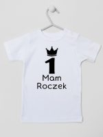 napis mam roczek z jedynką koszulka z krótkim rękawem kolor biały 127