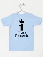napis mam roczek z jedynką koszulka z krótkim rękawem kolor błękitny 127