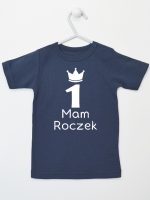napis mam roczek z jedynką koszulka z krótkim rękawem kolor granatowy 127
