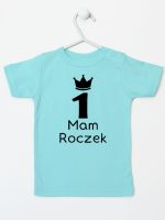 napis mam roczek z jedynką koszulka z krótkim rękawem kolor miętowy 127