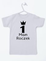 napis mam roczek z jedynką koszulka z krótkim rękawem kolor szary 127
