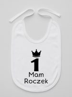napis mam roczek z jedynką śliniak niemowlęcy kolor biały 127