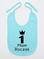napis mam roczek z jedynką śliniak niemowlęcy kolor miętowy 127