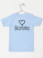 napis ślicznotka koszulka z krótkim rękawem kolor błękitny 075