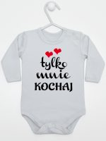 napis tylko mnie kochaj body z długim rękawem kolor szary 204