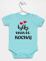 napis tylko mnie kochaj body z krótkim rękawem kolor miętowy 204