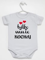 napis tylko mnie kochaj body z krótkim rękawem kolor szary 204