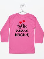 napis tylko mnie kochaj koszulka z długim rękawem kolor ciemny różowy 204