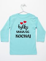 napis tylko mnie kochaj koszulka z długim rękawem kolor miętowy 204
