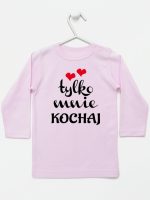 napis tylko mnie kochaj koszulka z długim rękawem kolor różowy 204
