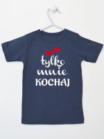 napis tylko mnie kochaj koszulka z krótkim rękawem kolor granatowy 204
