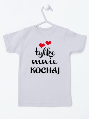 napis tylko mnie kochaj koszulka z krótkim rękawem kolor szary 204