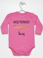 nasz pierwszy dzień taty z imieniem dziecka body z długim rękawem kolor ciemny różowy 234 nasz pierwszy dzień taty z imieniem dziecka body z długim rękawem kolor ciemny różowy 234