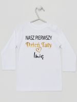 nasz pierwszy dzień taty z imieniem dziecka koszulka z długim rękawem kolor biały 234 nasz pierwszy dzień taty z imieniem dziecka koszulka z długim rękawem kolor biały 234