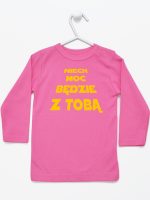 niech moc będzie z tobą koszulka z długim rękawem kolor ciemny różowy 163