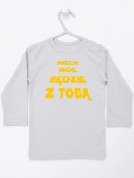 niech moc będzie z tobą koszulka z długim rękawem kolor szary 163