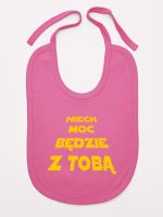 niech moc będzie z tobą śliniak niemowlęcy kolor ciemny różowy 163