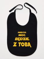 niech moc będzie z tobą śliniak niemowlęcy kolor czarny 163