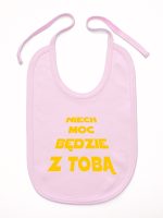 niech moc będzie z tobą śliniak niemowlęcy kolor różowy 163