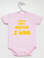 niech moc będzie z wami body z krótkim rękawem kolor różowy 162 niech moc będzie z wami body z krótkim rękawem kolor różowy 162