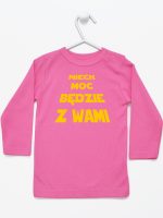 niech moc będzie z wami koszulka z długim rękawem kolor ciemny różowy 162