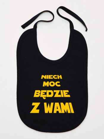 niech moc będzie z wami śliniak niemowlęcy kolor czarny 162