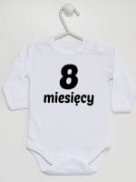 osiem miesięcy body z długim rękawem kolor biały 020