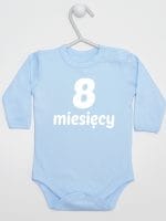 osiem miesięcy body z długim rękawem kolor błękitny 020