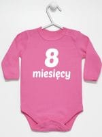osiem miesięcy body z długim rękawem kolor ciemny różowy 020