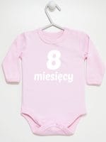osiem miesięcy body z długim rękawem kolor różowy 020