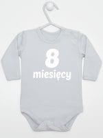 osiem miesięcy body z długim rękawem kolor szary 020