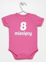 osiem miesięcy body z krótkim rękawem kolor ciemny rózowy 020