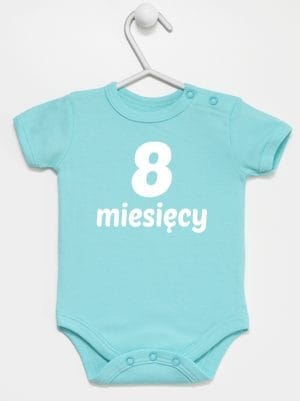 osiem miesięcy body z krótkim rękawem kolor miętowy 020
