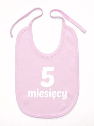 pięć miesięcy śliniak niemowlęcy kolor różowy 017