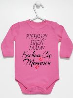 pierwszy dzień mamy kocham cię mamusiu body z długim rękawem kolor ciemny różowy 233 pierwszy dzień mamy kocham cię mamusiu body z długim rękawem kolor ciemny różowy 233