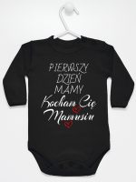 pierwszy dzień mamy kocham cię mamusiu body z długim rękawem kolor czarny 233 pierwszy dzień mamy kocham cię mamusiu body z długim rękawem kolor czarny 233