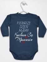 pierwszy dzień mamy kocham cię mamusiu body z długim rękawem kolor granatowy 233 pierwszy dzień mamy kocham cię mamusiu body z długim rękawem kolor granatowy 233