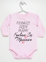 pierwszy dzień mamy kocham cię mamusiu body z długim rękawem kolor różowy 233 pierwszy dzień mamy kocham cię mamusiu body z długim rękawem kolor różowy 233