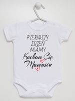 pierwszy dzień mamy kocham cię mamusiu body z krótkim rękawem kolor biały 233 pierwszy dzień mamy kocham cię mamusiu body z krótkim rękawem kolor biały 233