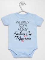 pierwszy dzień mamy kocham cię mamusiu body z krótkim rękawem kolor błękitny 233 pierwszy dzień mamy kocham cię mamusiu body z krótkim rękawem kolor błękitny 233