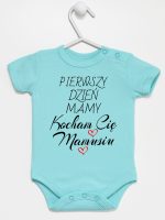 pierwszy dzień mamy kocham cię mamusiu body z krótkim rękawem kolor miętowy 233 pierwszy dzień mamy kocham cię mamusiu body z krótkim rękawem kolor miętowy 233