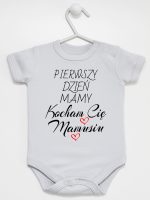pierwszy dzień mamy kocham cię mamusiu body z krótkim rękawem kolor szary 233 pierwszy dzień mamy kocham cię mamusiu body z krótkim rękawem kolor szary 233