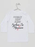 pierwszy dzień mamy kocham cię mamusiu koszulka z długim rękawem kolor biały 233 pierwszy dzień mamy kocham cię mamusiu koszulka z długim rękawem kolor biały 233