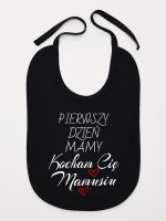 pierwszy dzień mamy kocham cię mamusiu śliniak niemowlęcy kolor czarny 233 pierwszy dzień mamy kocham cię mamusiu śliniak niemowlęcy kolor czarny 233