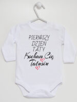 pierwszy dzień taty kocham cię tatusiu body z długim rękawem kolor biały 252 pierwszy dzień taty kocham cię tatusiu body z długim rękawem kolor biały 252