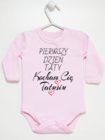 pierwszy dzień taty kocham cię tatusiu body z długim rękawem kolor różowy 252 pierwszy dzień taty kocham cię tatusiu body z długim rękawem kolor różowy 252