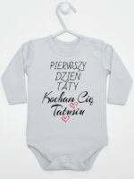 pierwszy dzień taty kocham cię tatusiu body z długim rękawem kolor szary 252 pierwszy dzień taty kocham cię tatusiu body z długim rękawem kolor szary 252