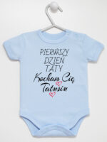 pierwszy dzień taty kocham cię tatusiu body z krótkim rękawem kolor błękitny 252 pierwszy dzień taty kocham cię tatusiu body z krótkim rękawem kolor błękitny 252